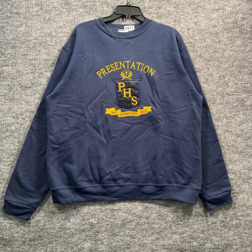 Vintage The Cotton Exchange Presentation High School PHS Sweatshirt Navy XXL USA